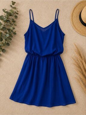 Express Royal Blue Spaghetti-Strap Mini Dress